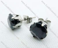 3mm Dark Black Stainless Steel earring JE220010