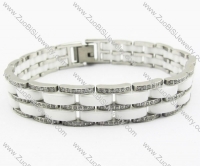CNC clear rhinestones Stainless Steel bracelet - JB270070