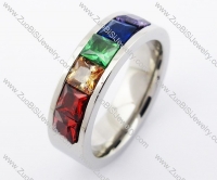 Colorful Wedding Ring Band in Stainless Steel -JR280296