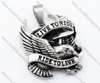 Live to Ride Eagle Stainless Steel Pendant -JP330046