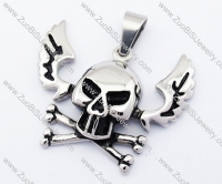 Stainless Steel Flying Skull Pendant with two wings -JP330061