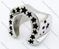 Stainless Steel Horse's Hoof Ring with Stars -JR330020