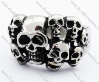 Stainless Steel multi-Skull Head Ring -JR330074