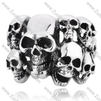 Large Stainless Steel Multipoint Skull Ring - JR350026