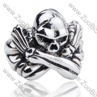Stainless Steel Skull Ring - JR350040
