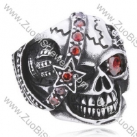 Ugly Skull Ring with Ruby Stones JR350089