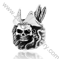 Stainless Steel Skull Ring - JR350132