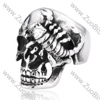 Stainless Steel Scorpion Skull Ring - JR350167