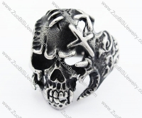 Stainless Steel Skull Ring - JR370003