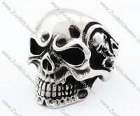 Stainless Steel Skull Ring - JR370005
