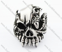 Stainless Steel Skull Ring - JR370008
