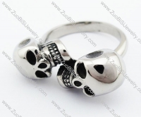 Stainless Steel Double Skulls Ring - JR370040