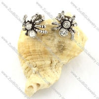 Clear Rhinestone Spider Earring in Stainless Steel -e000412