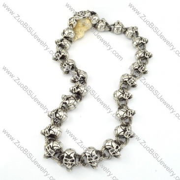 24 Skull Head Stainless Steel Necklace in Length 610mm -n000201