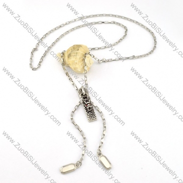 Zipper Chain in Stainless Steel with Dragon Sliding Tab -n000232
