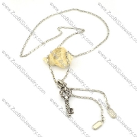 Unique Stainless Steel Zipper Necklace with Key -n000233