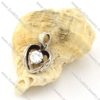 Stainless Steel heart Stone Pendant -p000835