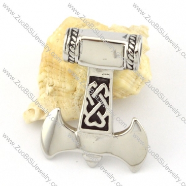 Shiny Stainless Steel Hammer of Thor Pendant -p000853