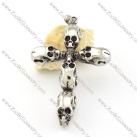 Stainless Steel Skull Cross Pendant -p000874