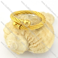Yellow Gold Stainless Steel Wire Ring -r000583