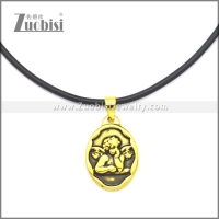 Rubber Necklace W Stainless Steel Clasp n003184HG